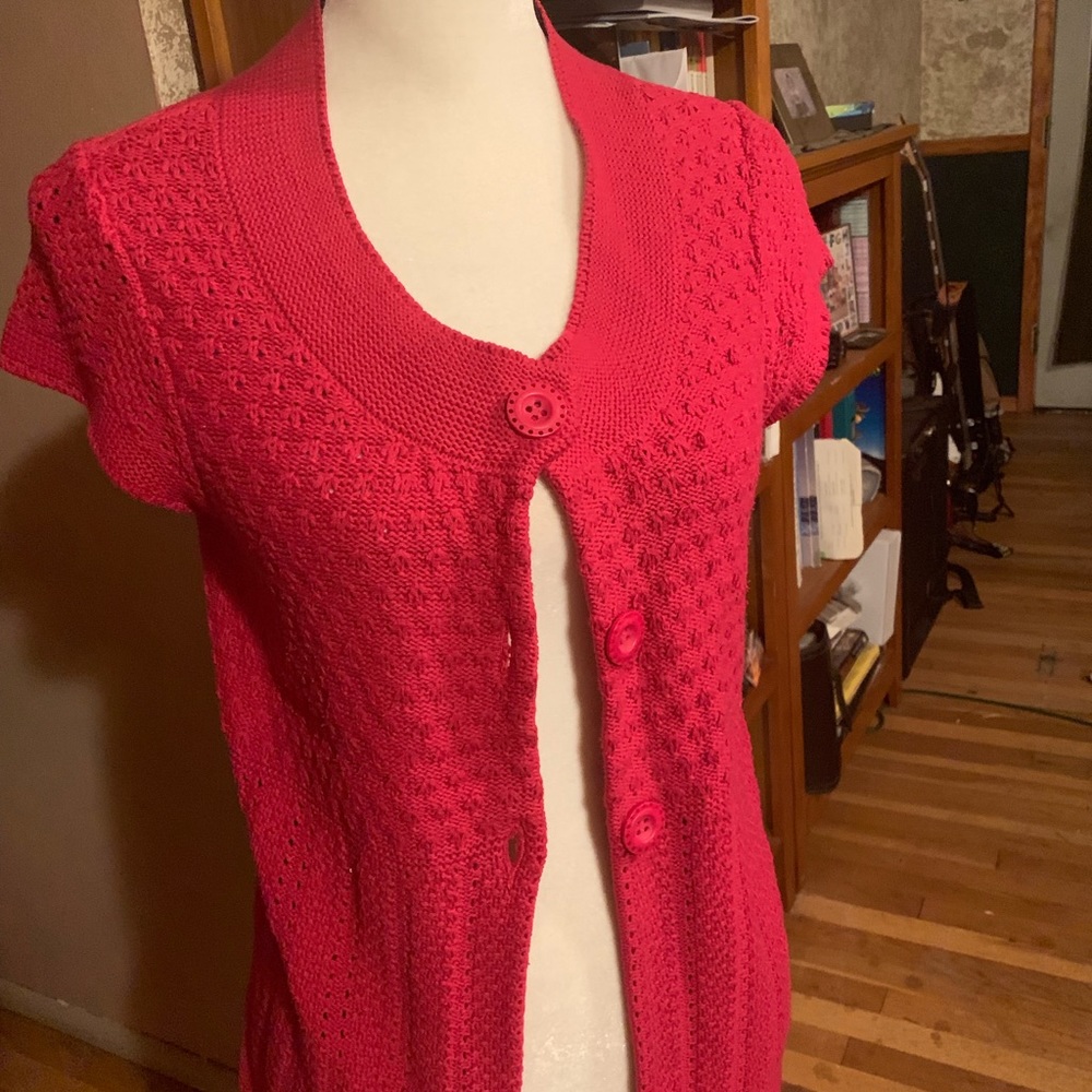 Red Crocheted Jacket